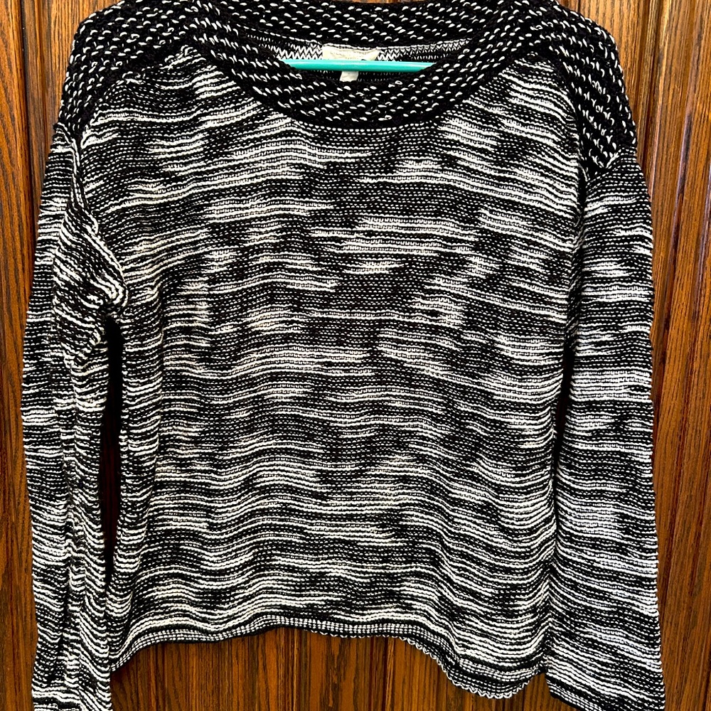 Eileen Fisher Sz PM cotton woven crop sweater